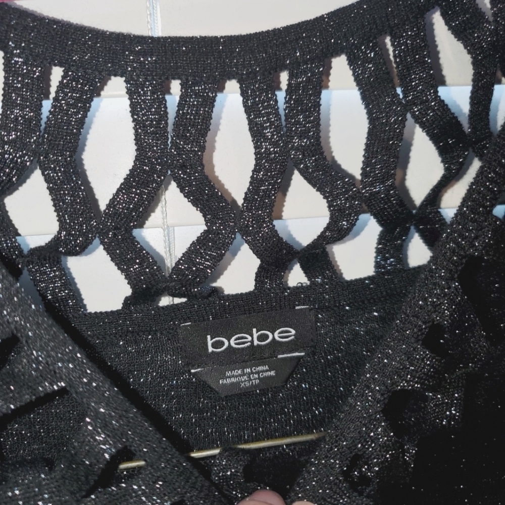 Black sparkle detail cut  Sweater